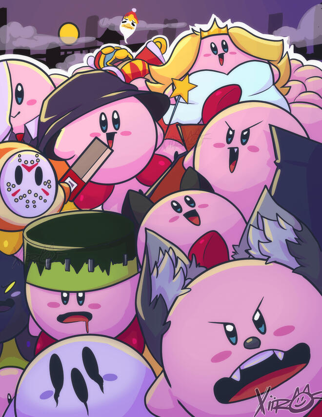 Kirby-pocalpyse!! Illustration Zine page of Kirby!